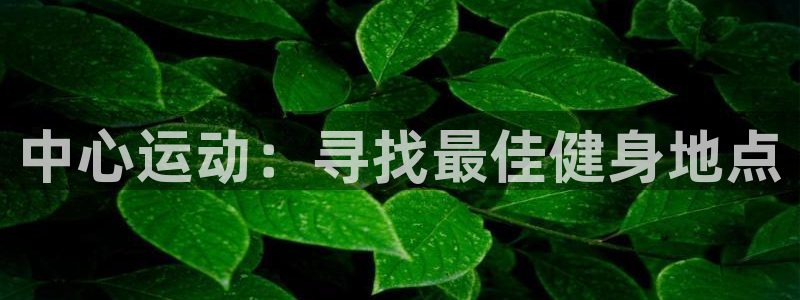 米兰体育官方正版app集团官网网址:中心运动:寻找最佳健身地